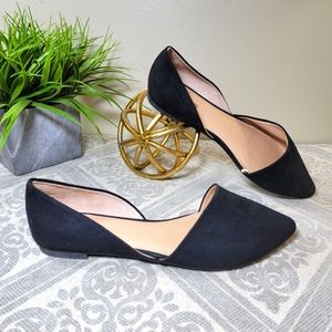 Torrid | 11 D'Orsay Pointed Toe Flat Black Vegan suede